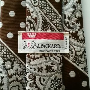 Brown Paisley White Polka Dot PACKARD ltd Tie